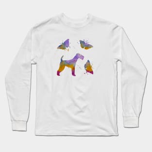 Airedale Terrier Art With Butterflies Long Sleeve T-Shirt